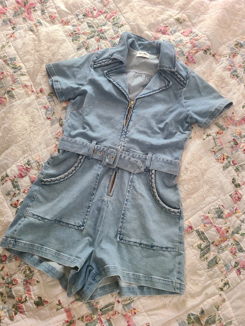 Show Me Your Mumu Outlaw Romper Denim Xl - Picture 5 of 8